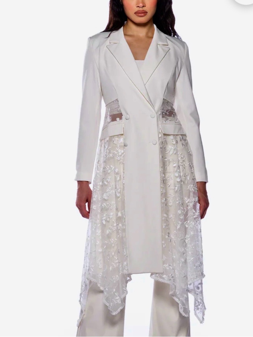 Akira White Duster Trench coat Jacket
